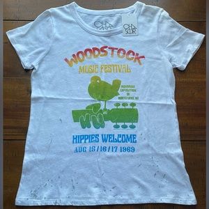 •NWT•Chaser Woodstock Music Festival Short Sleeve Vintage Graphic Concert Tee